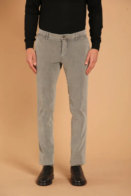 Milano Essential men's chino pants in stretch gabardine with special washing Extra Slim fit sold by Mason's