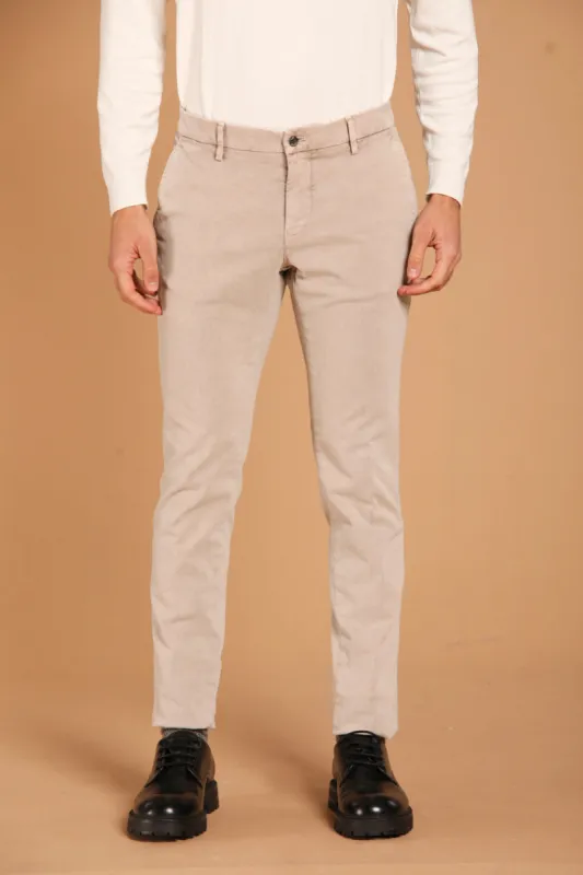Milano Style Essential men's chino pants in gabardine stretch with marbled effect extra slim fit sold by Mason's