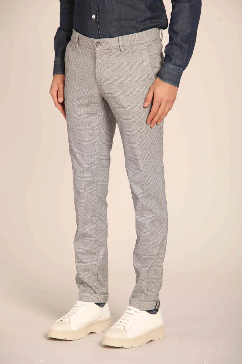 Milano men's chino pants with faded Glen check pattern, extra slim fit sold by Mason's product image thumbnail 3