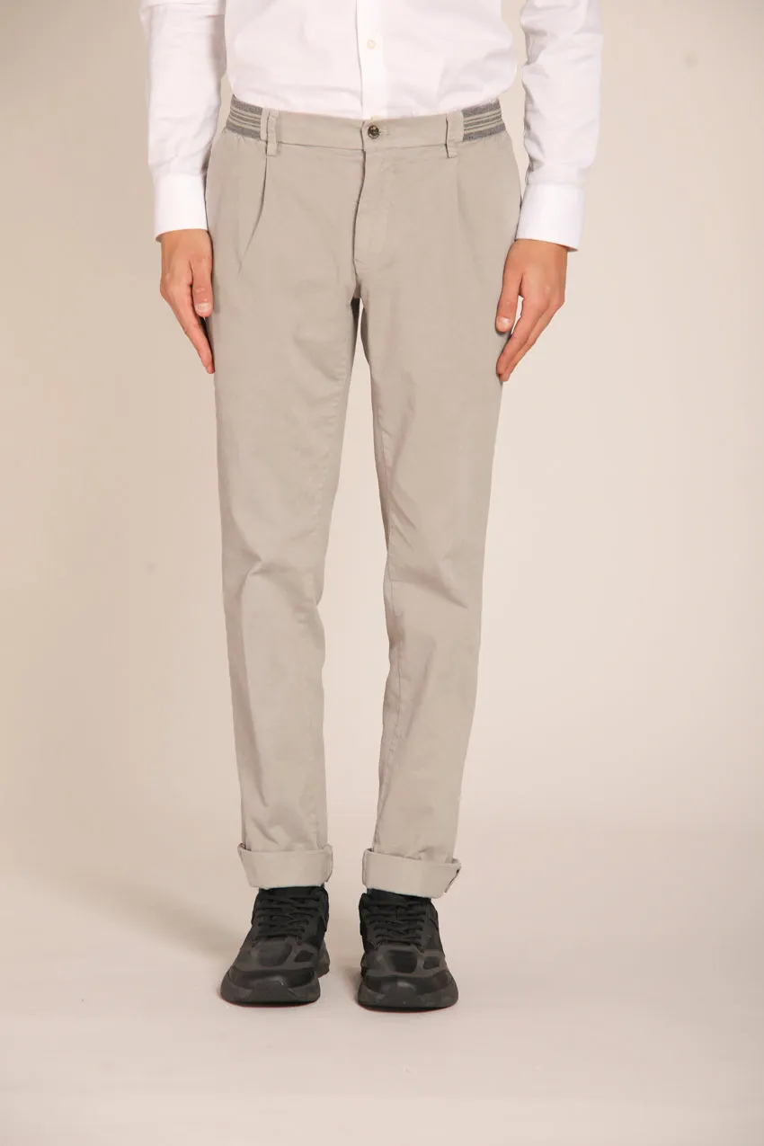 New York Elax 1 Pinces men's chino jogger pants in gabardine regular fit sold by Mason's
