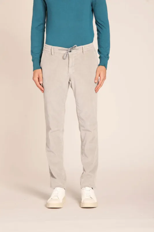 Milano Jogger men's chino pants in velvet 500 stripes extra slim fit  sold by Mason's