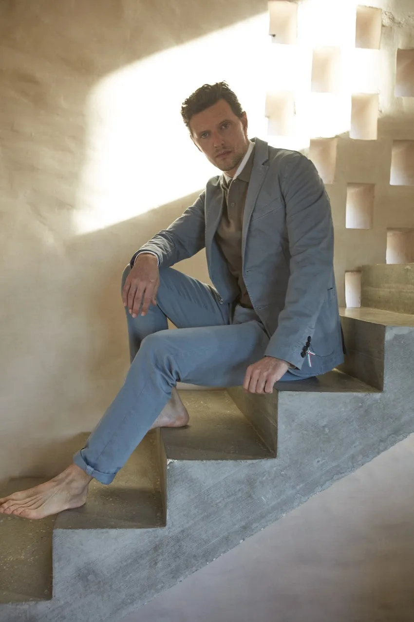 Milano Jogger men's chino pants in gabardine stretch extra slim fit sold by Mason's