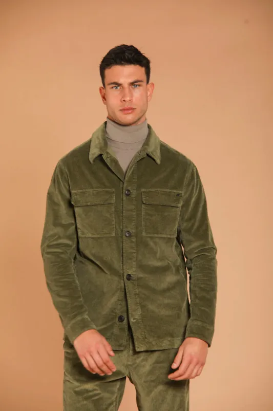 Steve men's overshirt in velvet 500 stripes slim fit sold by Mason's