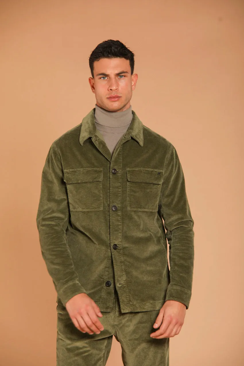 Steve men's overshirt in velvet 500 stripes slim fit sold by Mason's