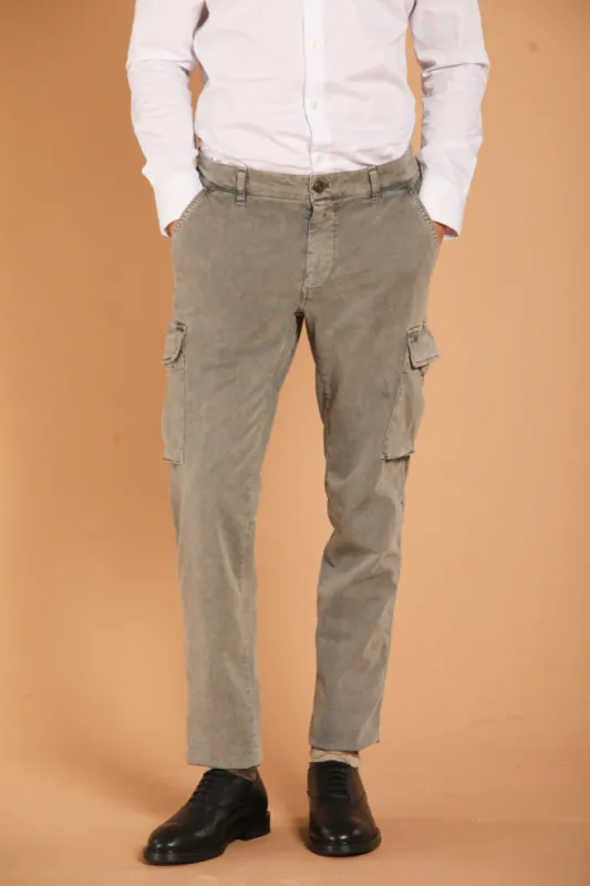 Chile men's cargo pants in gabardine with special washing extra slim fit  sold by Mason's