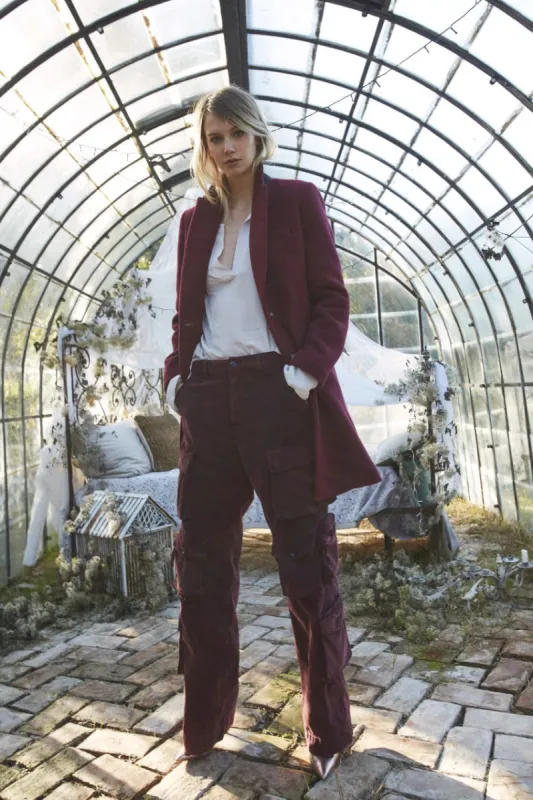 New Hunter women's cargo pants in velvet 1000-striped straight fit ① sold by Mason's