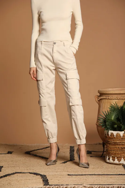 Evita Cargo women's cargo pants in gabardine curvy fit sold by Mason's