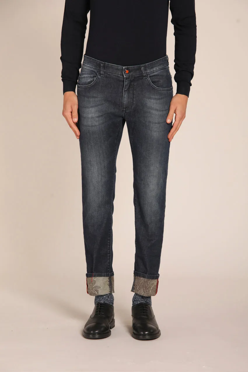 Harris men's pants 5-pocket denim with jungle interior print slim fit sold by Mason's product image thumbnail 2