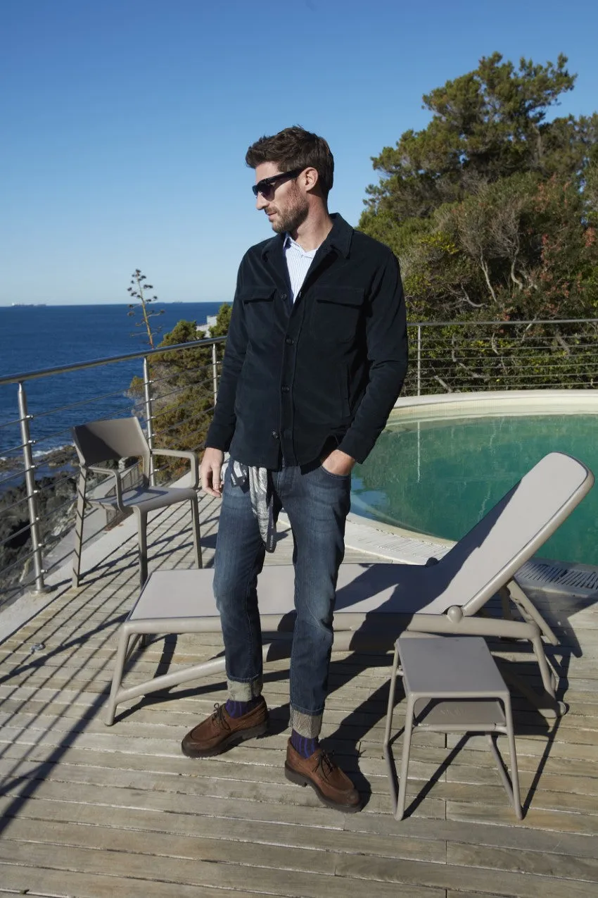 Harris men's pants 5-pocket denim with jungle interior print slim fit sold by Mason's