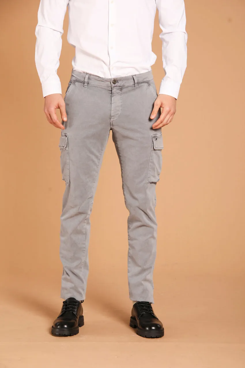 Chile men's cargo pants in gabardine with special washing extra slim fit sold by Mason's