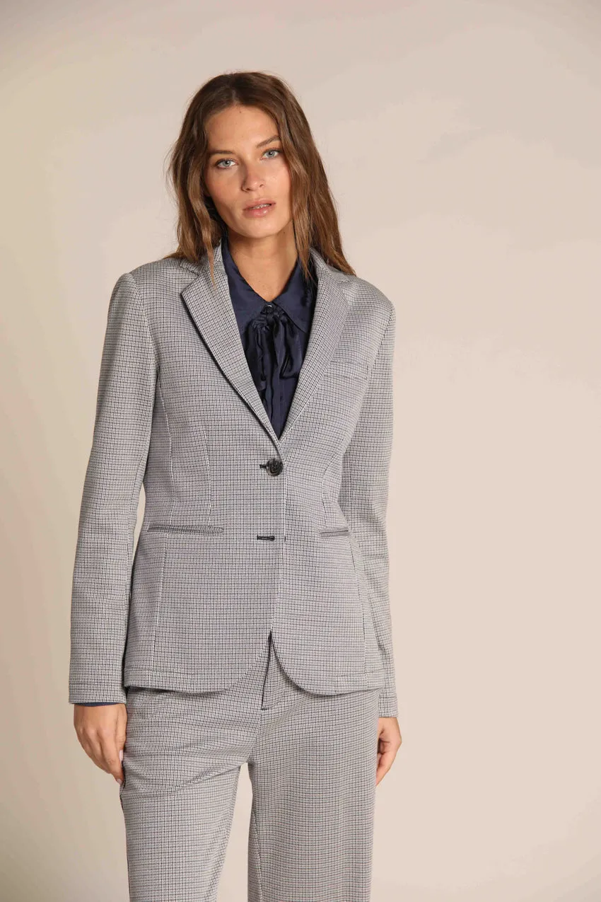 Helena women's blazer in jersey with micro-fantasy pattern and lurex stripe sold by Mason's