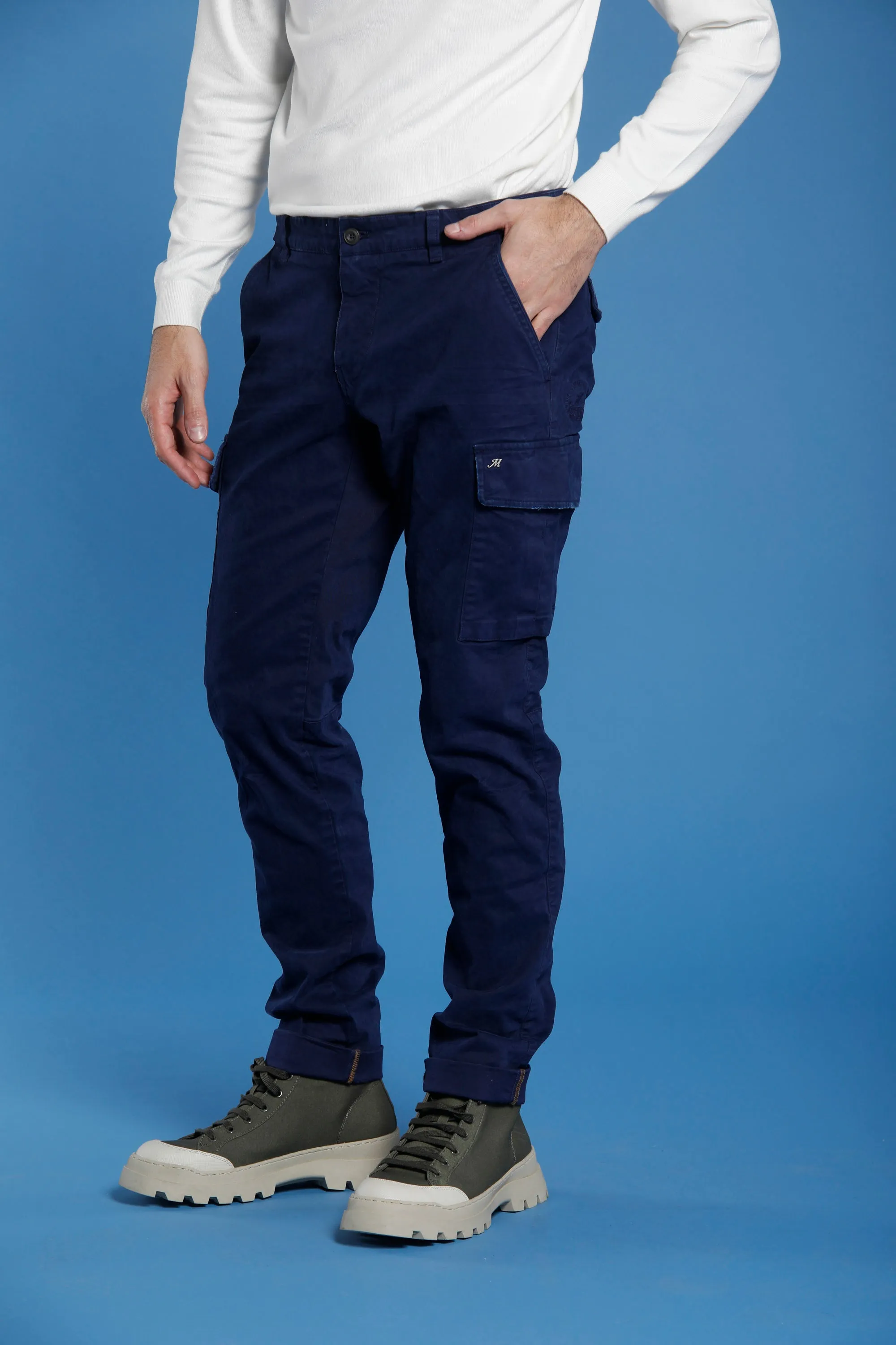Chile man cargo pant in gabardine extra slim ① sold by Mason's