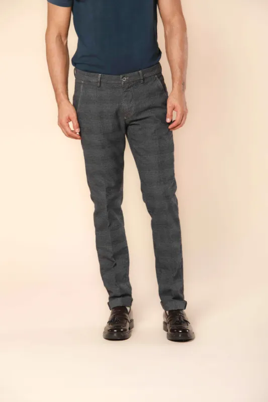 Torino men's stretch cotton chino pants with shaded chevron motif slim fit sold by Mason's