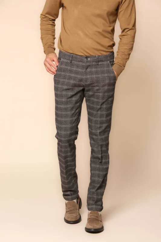 Torino men's chino pants in cotton stretch with motif galles slim fit sold by Mason's