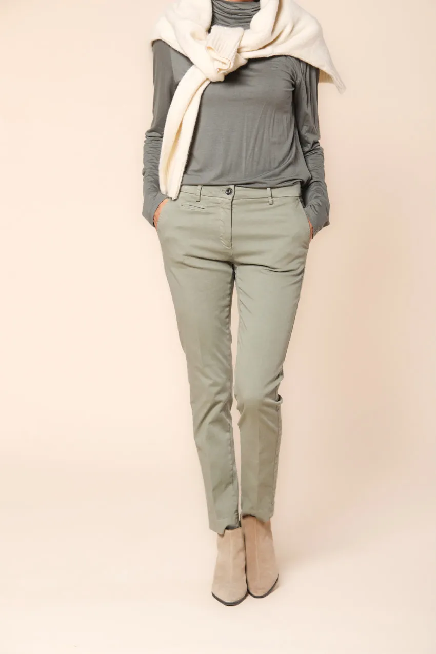 New York Slim women's chino pants in satin slim fit ① sold by Mason's