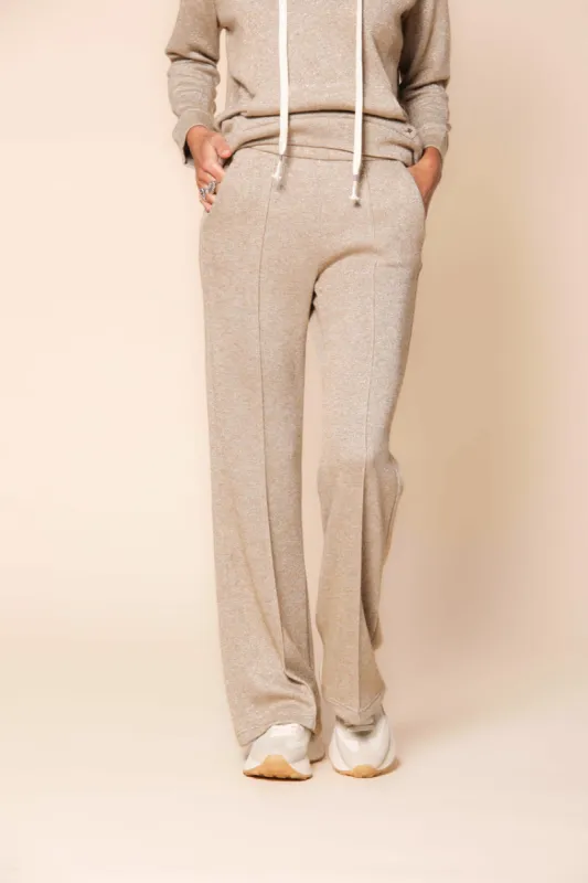 Easy Straight women's chino pants in plush jersey with lurex straight fit sold by Mason's