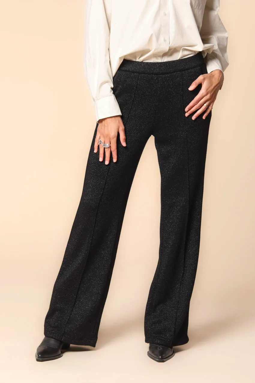 Easy Straight women's chino pants in plush jersey with lurex straight fit sold by Mason's
