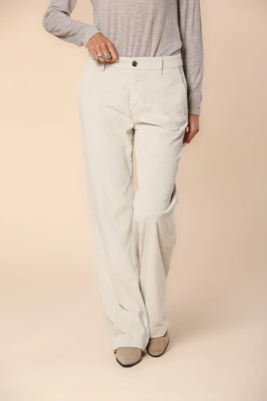 New York Straight women's chino pants in velvet corduroy straight fit  sold by Mason's