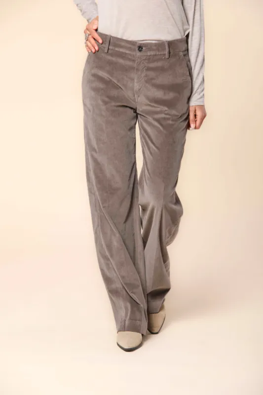 New York Straight women's chino pants in velvet corduroy straight fit  sold by Mason's