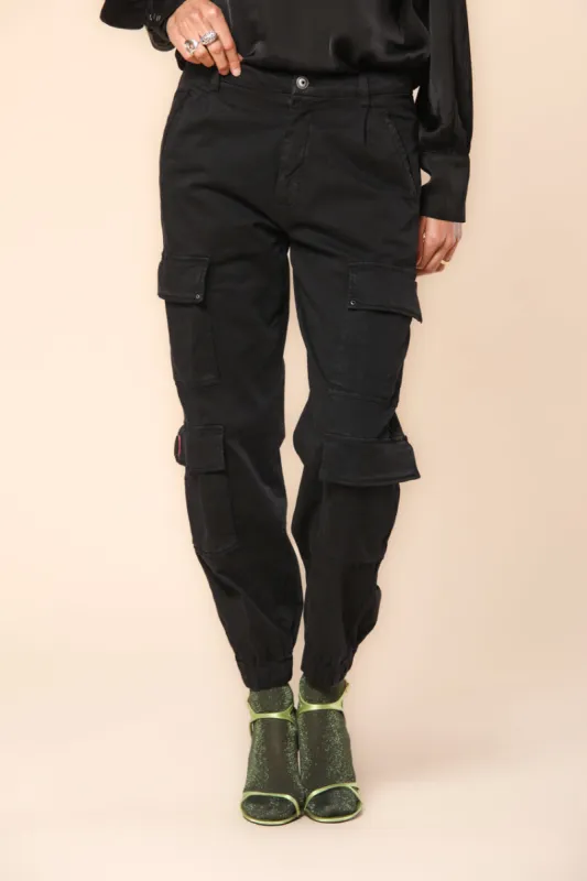 Evita Cargo women's cargo pants in gabardine curvy fit sold by Mason's