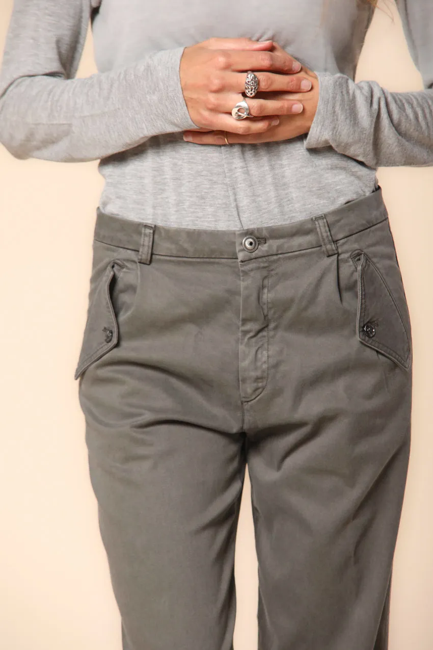 Evita women's cargo pants in satin stretch curvy fit sold by Mason's product image thumbnail 2