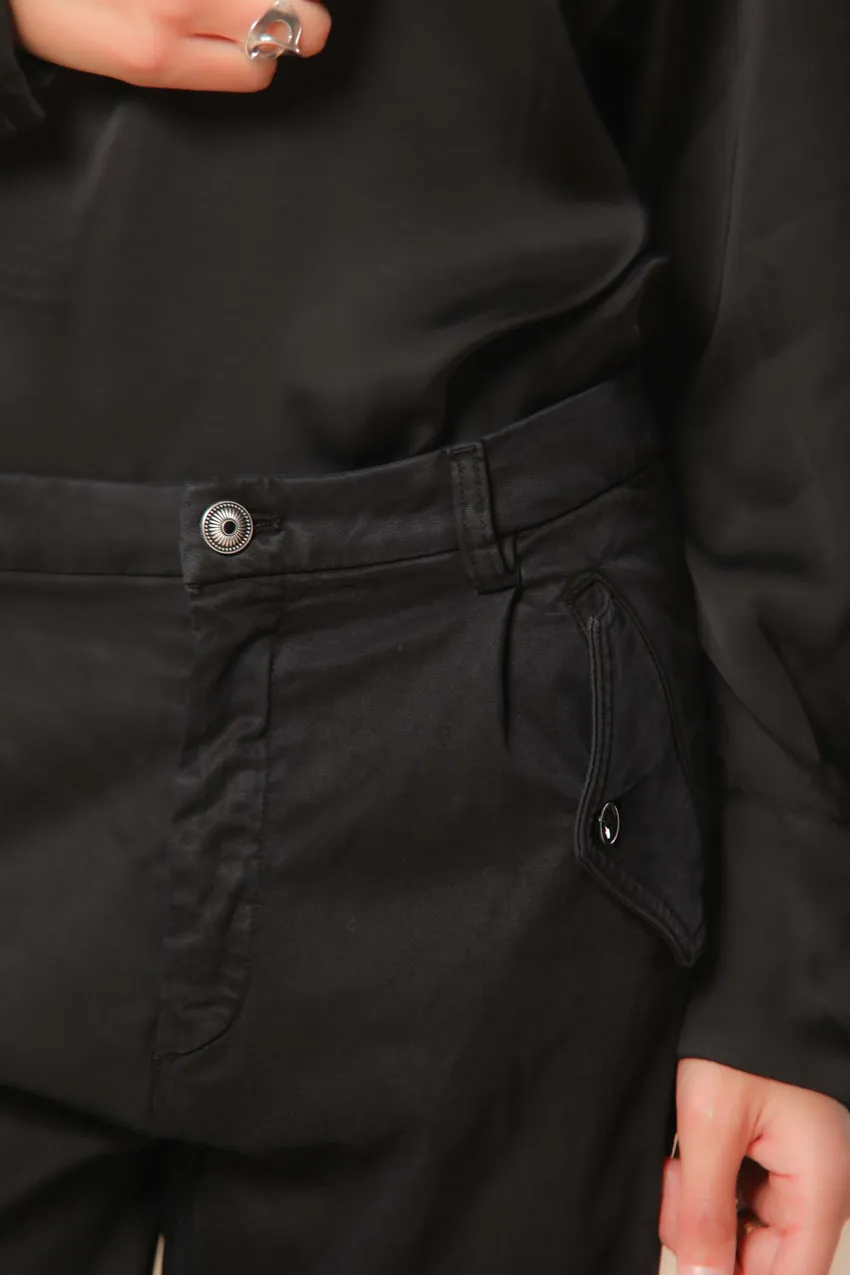 Evita women's cargo pants in satin stretch curvy fit sold by Mason's product image thumbnail 2