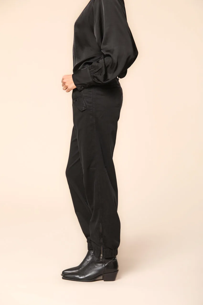 Evita women's cargo pants in satin stretch curvy fit sold by Mason's product image thumbnail 4