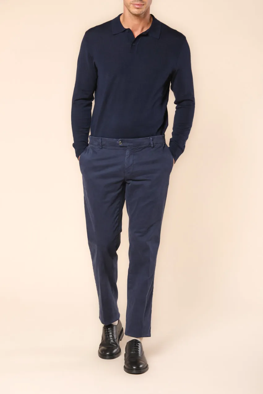 New York Times men's chino pants in gabardine with tailoring details regular fit sold by Mason's