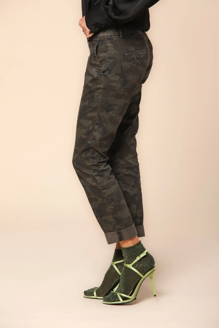 Jaqueline Archivio women's chino pants in camouflage-print gabardine, curvy fit ① sold by Mason's product image thumbnail 4