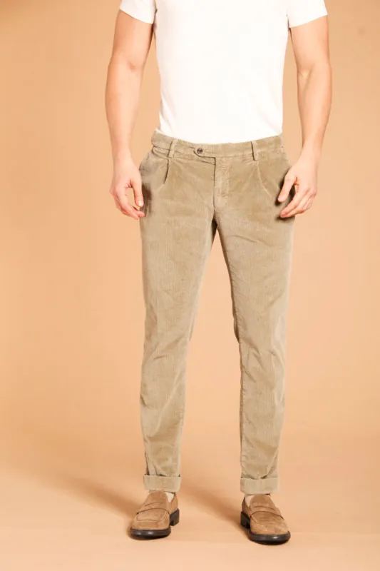 Genova men's velvet 500-striped regular fit chino pants sold by Mason's