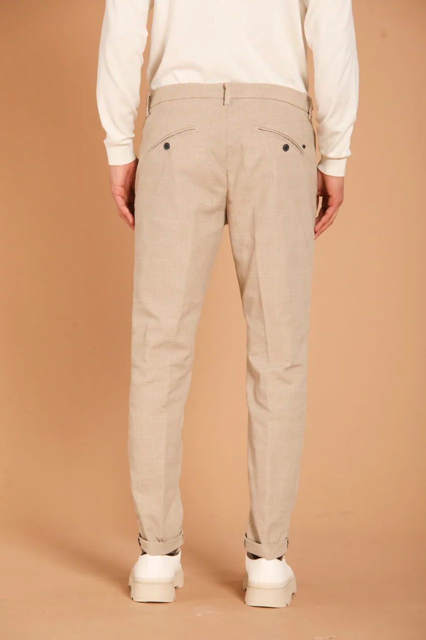 Osaka men's chino pants in cotton with a houndstooth design carrot fit sold by Mason's product image thumbnail 5