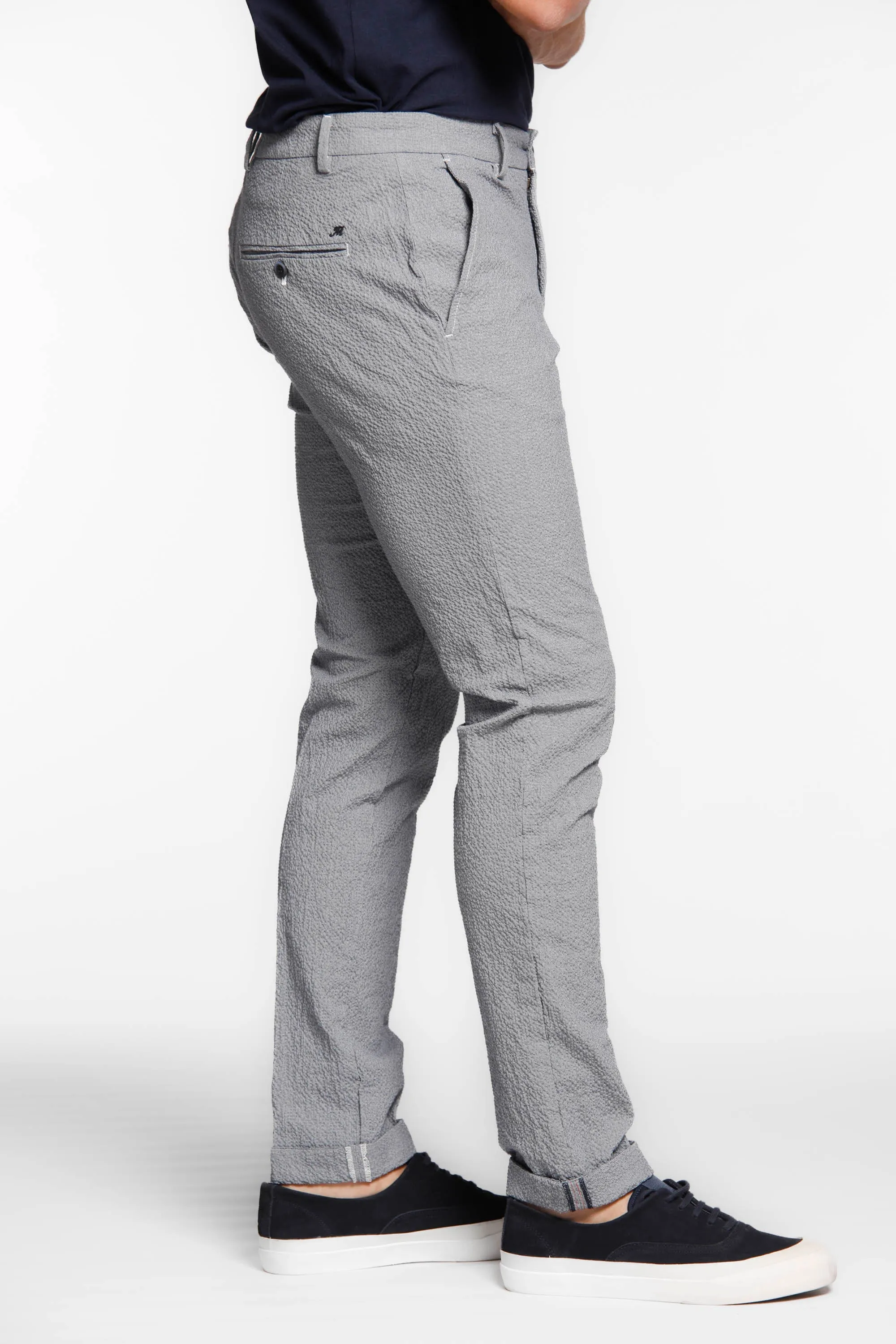 Milano Style man chino pants in seersucker cotton extra slim sold by Mason's product image thumbnail 5