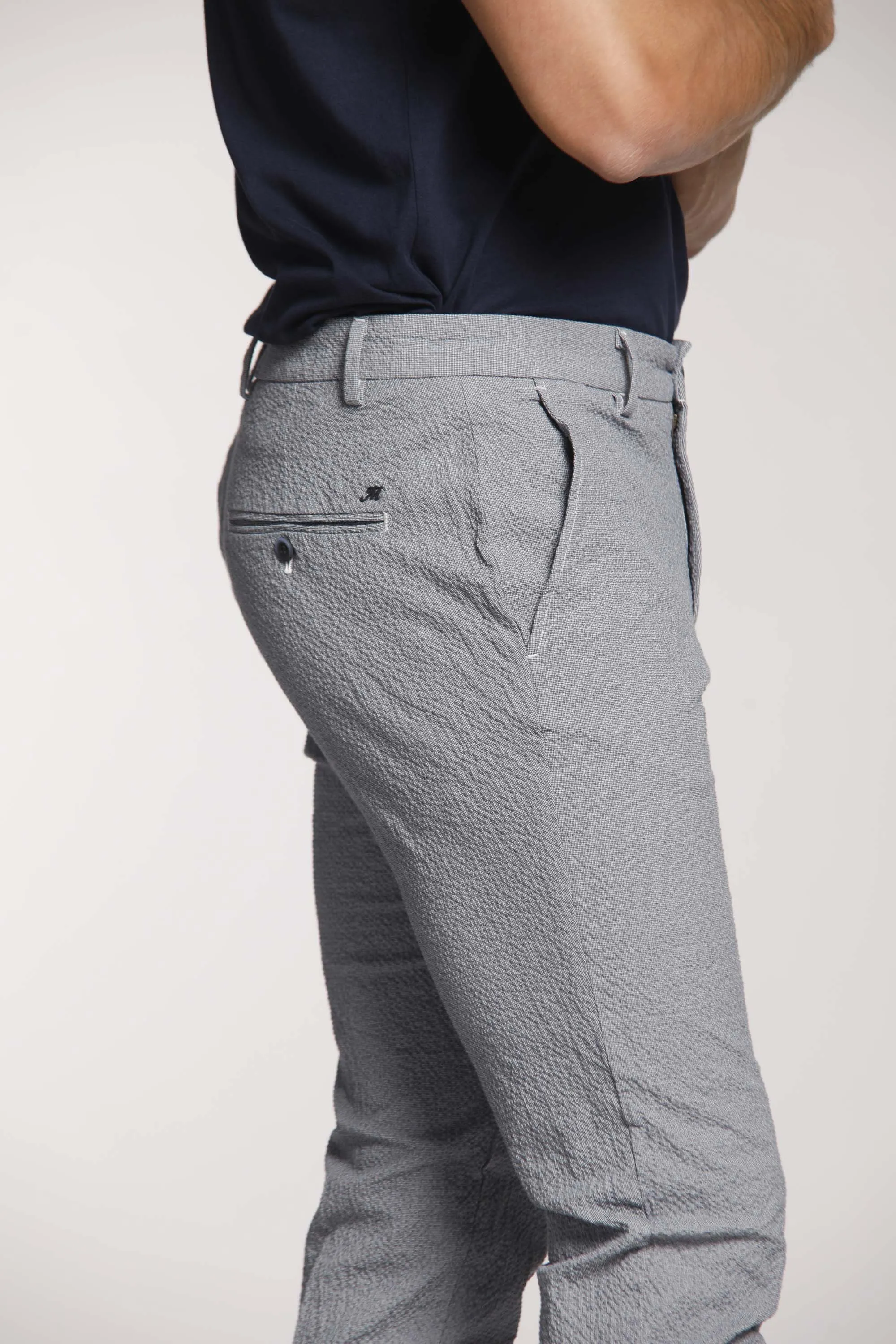 Milano Style man chino pants in seersucker cotton extra slim sold by Mason's product image thumbnail 4