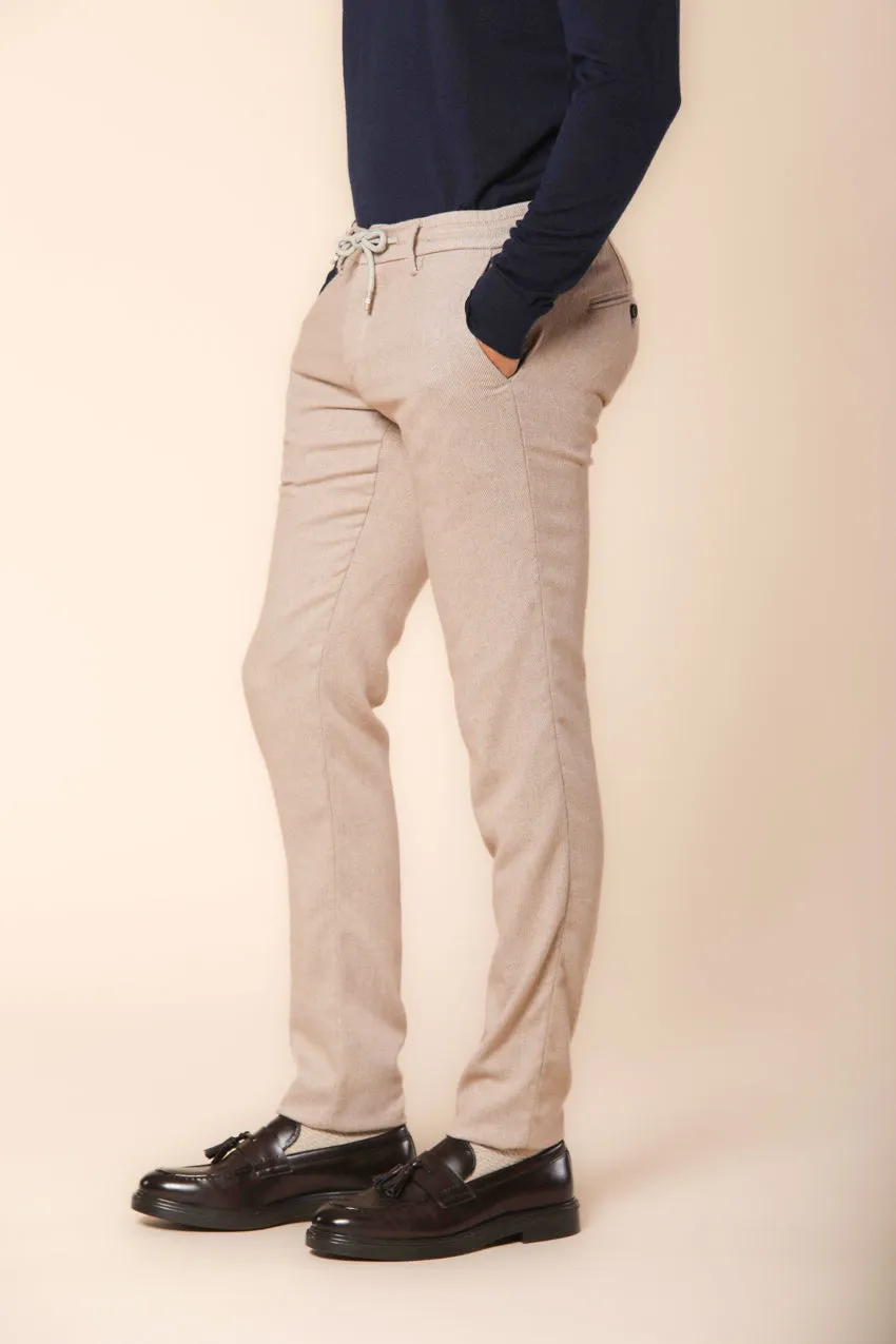 Milan Jogger men's chino pants in wool-effect flannel extra slim fit sold by Mason's product image thumbnail 5