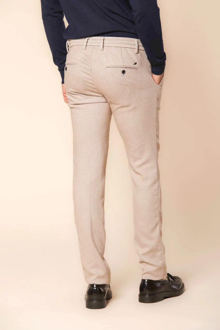 Milan Jogger men's chino pants in wool-effect flannel extra slim fit sold by Mason's product image thumbnail 4