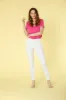 New York Slim women's chino pants in stretch satin slim sold by Mason's