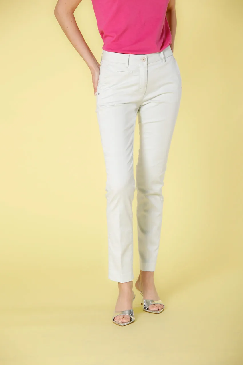 New York Slim women's chino pants in stretch satin slim sold by Mason's