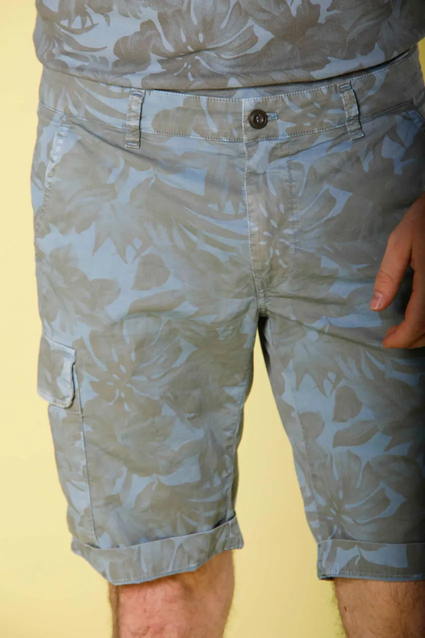 Chile 1 Men's Cargo Bermuda in Cotton with Hawaii Flower Pattern monocolour Slim sold by Mason's product image thumbnail 2
