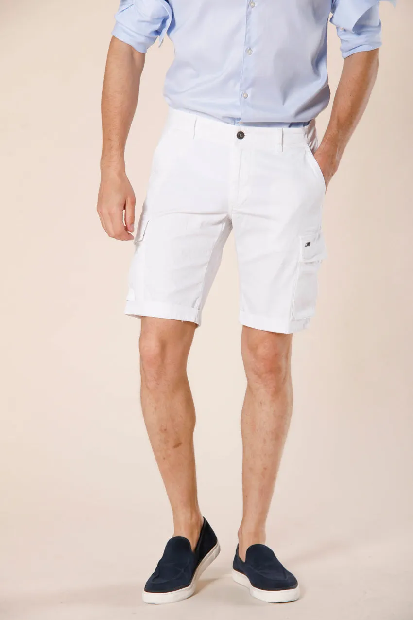 Chile men's cargo bermuda in stretch satin slim ① sold by Mason's