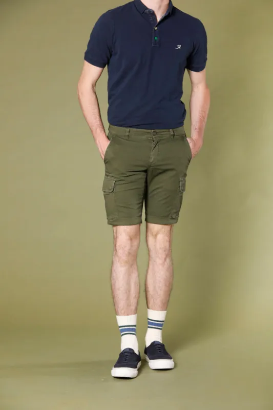 Chile men's cargo bermuda in stretch satin slim fit ① sold by Mason's