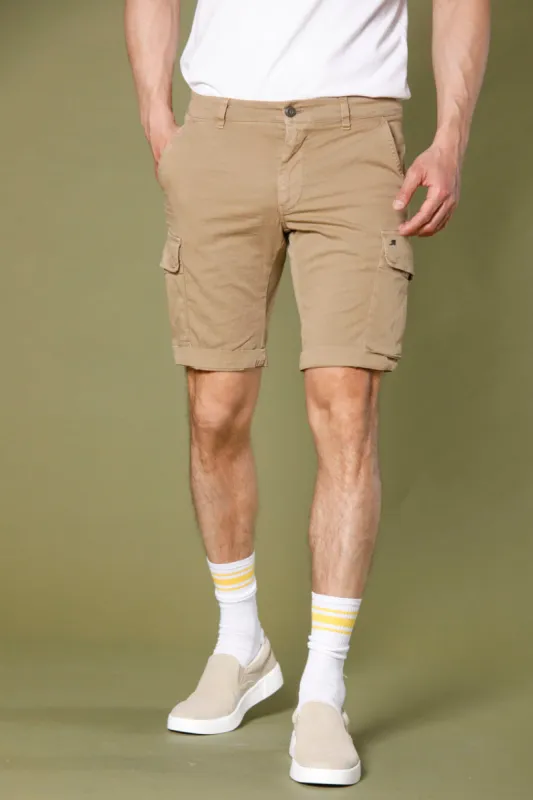 Chile men's cargo bermuda in stretch satin slim ① sold by Mason's