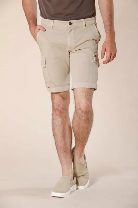 Chile men's cargo bermuda in stretch satin slim ① sold by Mason's