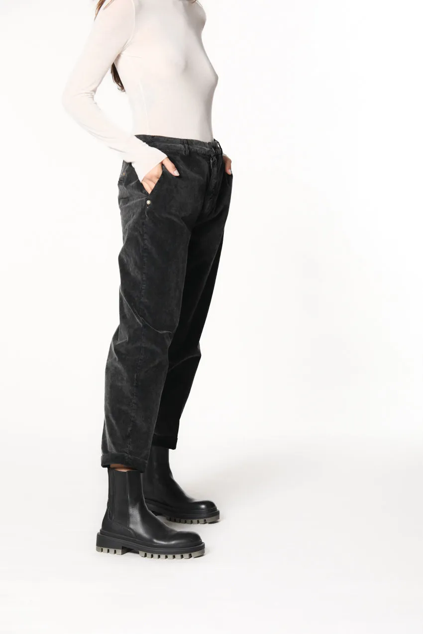 New York Cozy woman chino pants in velvet twill relaxed sold by Mason's product image thumbnail 3