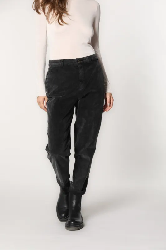 New York Cozy woman chino pants in velvet twill relaxed sold by Mason's