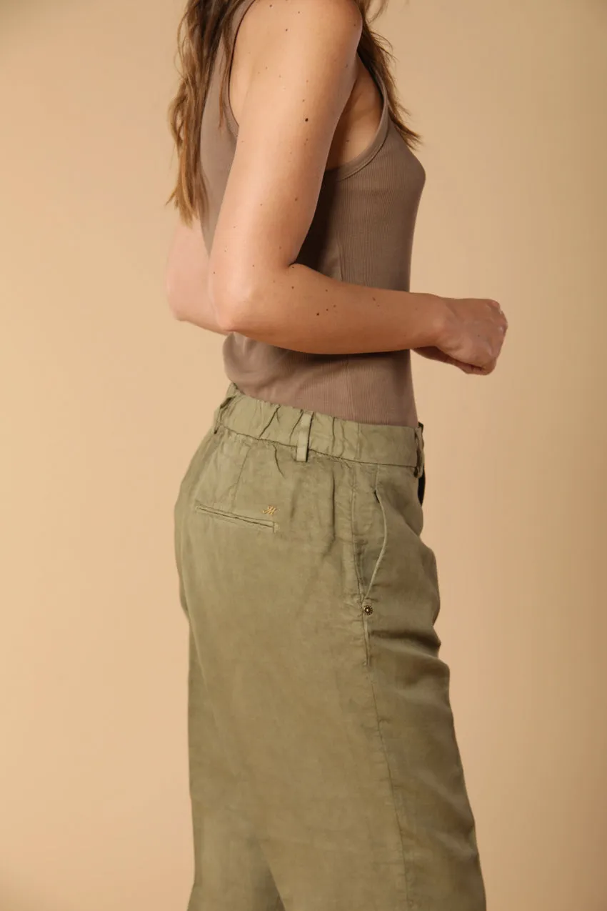 Linda Summer women's chino jogger pants in woven mat fabric relaxed fit sold by Mason's product image thumbnail 3