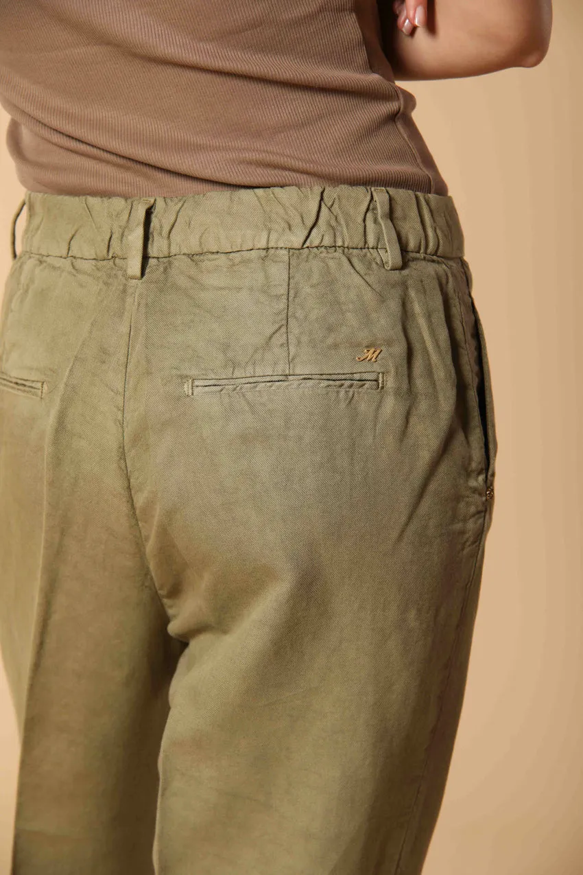 Linda Summer women's chino jogger pants in woven mat fabric relaxed fit sold by Mason's product image thumbnail 2