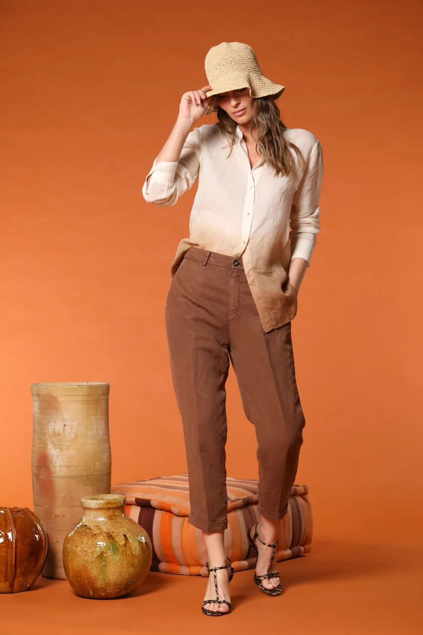 Linda Summer women's chino jogger pants in woven mat fabric relaxed fit sold by Mason's product image thumbnail 3