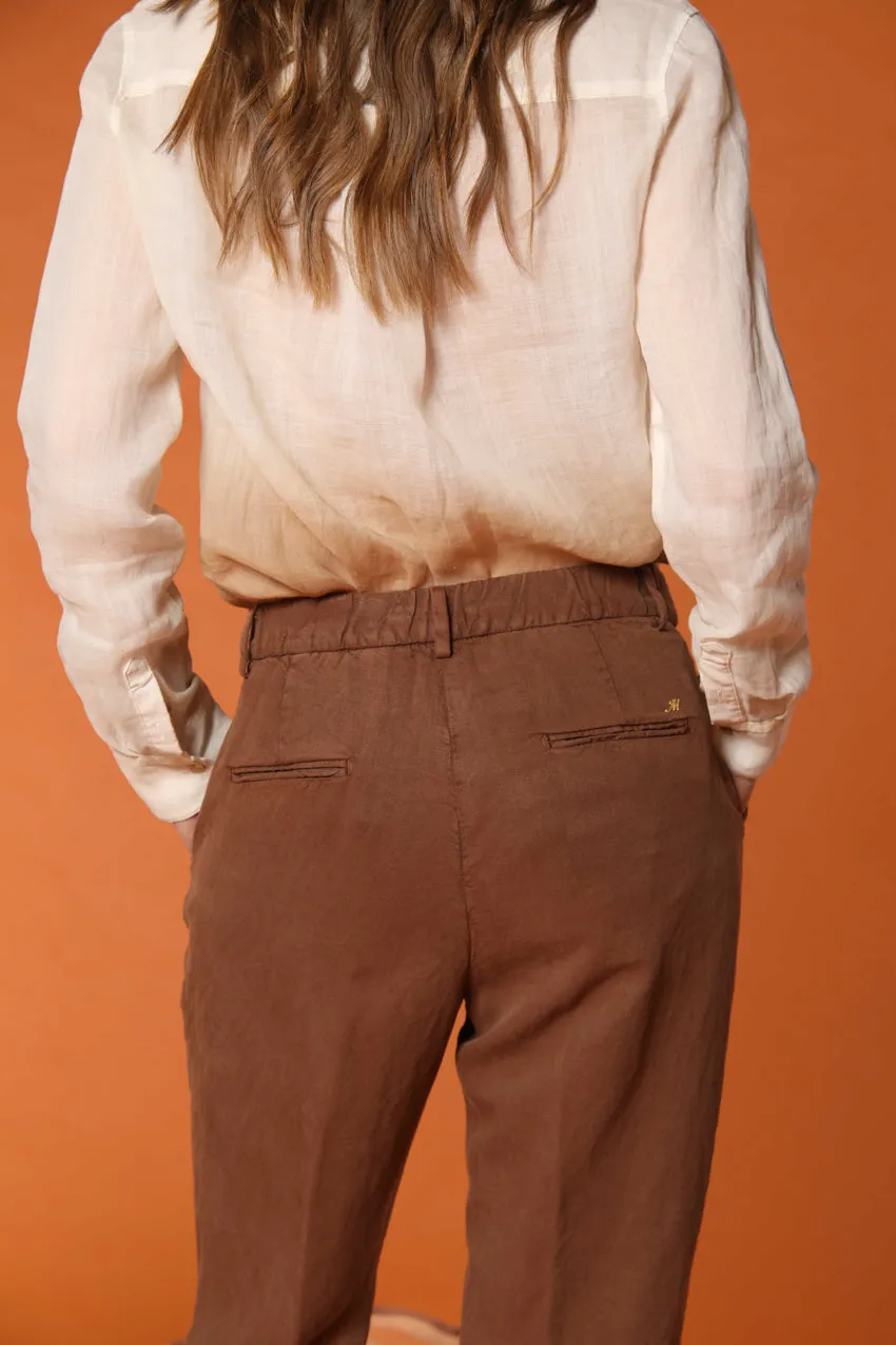 Linda Summer women's chino jogger pants in woven mat fabric relaxed fit sold by Mason's product image thumbnail 4