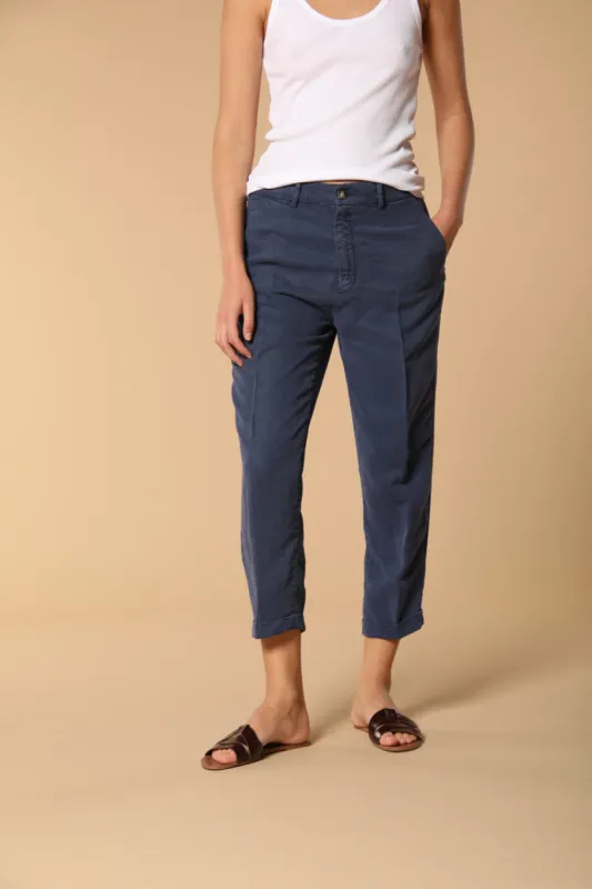 Linda Summer women's chino jogger pants in woven mat fabric relaxed fit sold by Mason's