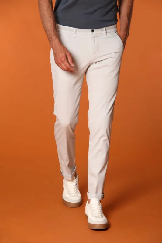 Torino University men’s chino pants in stretch satin slim fit sold by Mason's